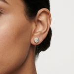 Gold 1Ct Bezel Round Lab Grown Diamond Tavish Earring
