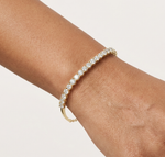 Gold 2Ct Half Tennis Round Lab Grown Diamond Tess Bracelet