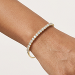 Gold 2Ct Half Tennis Round Lab Grown Diamond Tess Bracelet