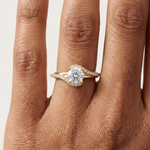 Gold 1Ct Solitaire Round Twisted Pave Lab Grown Diamond Timaeus Ring