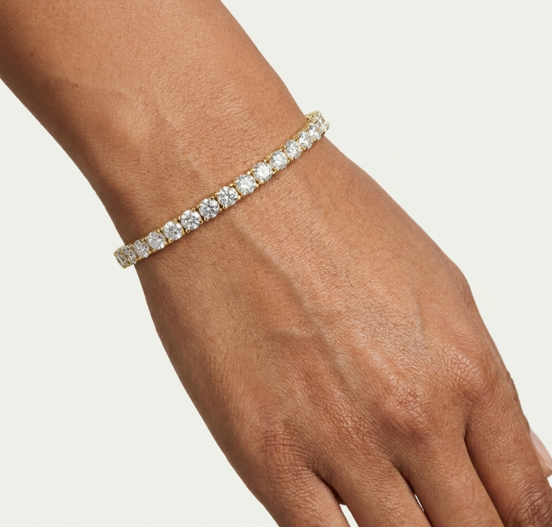 Gold 13 Ct Round Lab Grown Diamond Toine Bracelet