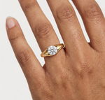Gold 1Ct Round V Split Shank Solitaire Lab Grown Diamond Torian Ring