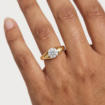 Gold 1Ct Round V Split Shank Solitaire Lab Grown Diamond Torian Ring
