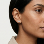 Gold Geometric Cluster Design Princess Lab Grown Diamond Ulren Earring