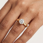Gold 1Ct Round 8 Prong Solitaire Lab Grown Diamond Ring