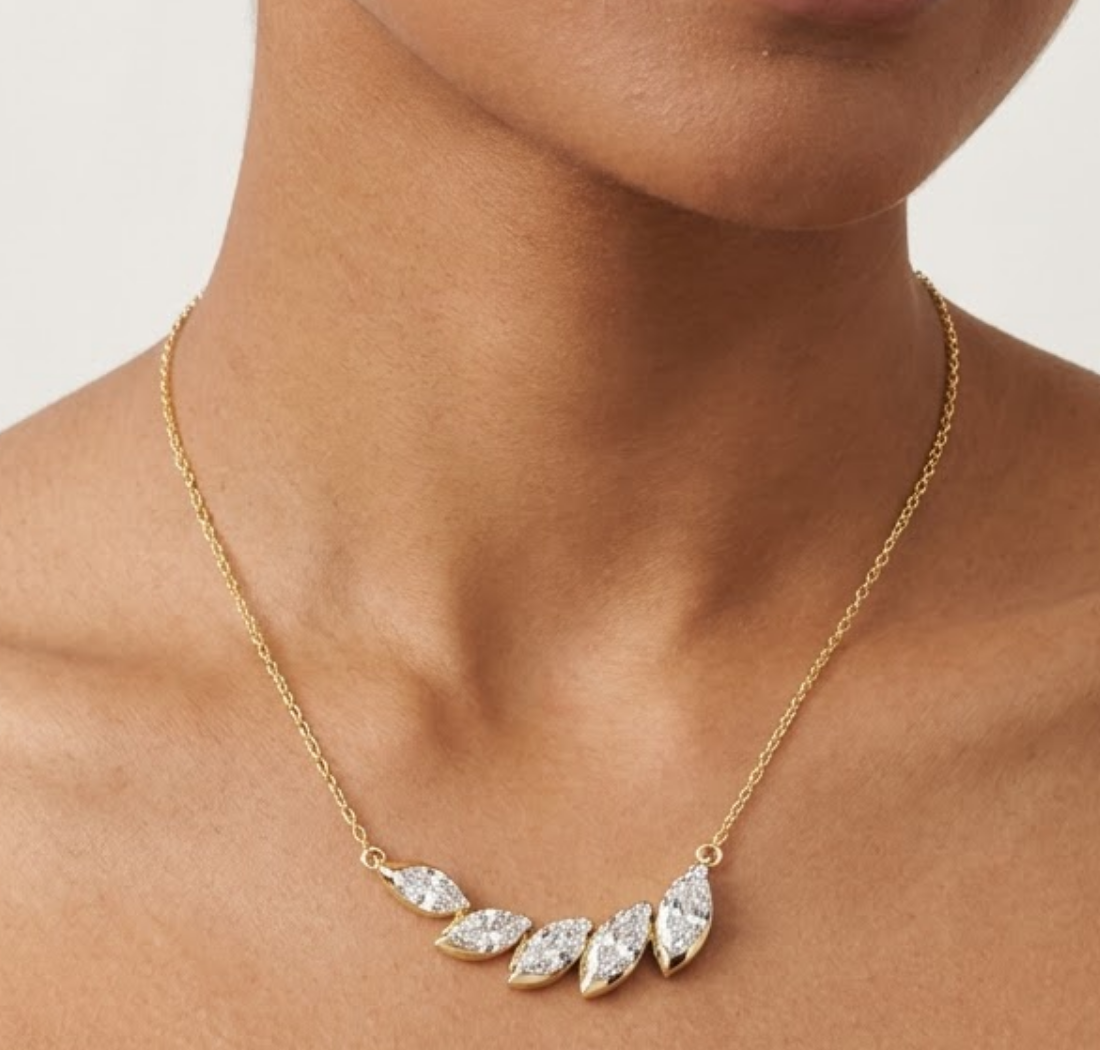 Graduated Marquise Lab Grown Diamond Vaela Necklace