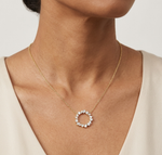 Gold 2Ct Marquise Baguette Lab Grown Diamond Circle Vaelis Pendant