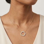 Gold 2Ct Marquise Baguette Lab Grown Diamond Circle Vaelis Pendant