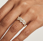 Gold Cluster Prong Marquise Lab Grown Diamond Vaera Ring