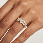 Gold Cluster Prong Marquise Lab Grown Diamond Vaera Ring