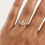 Gold Split Shank Cluster Setting Round Lab Grown Diamond Valyn Ring