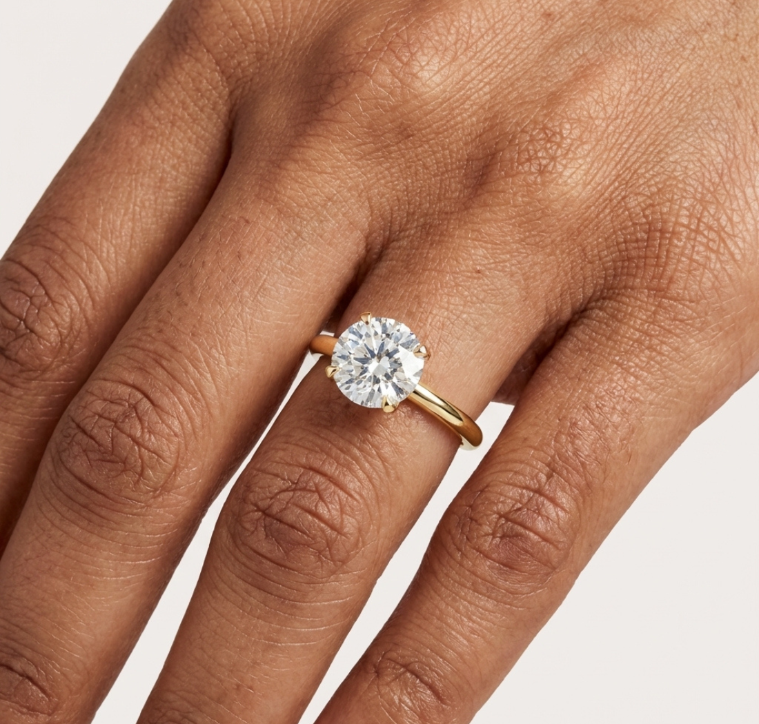 Gold 1 5Ct Round Solitaire Lab Grown Diamond Velma Ring