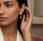 Pear Drop Pave Hoop Lab Grown Diamond Velora Earrings