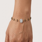 Gold Oval Petal Halo Lab Grown Diamond Velra Bracelet