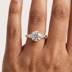 Gold 3Ct Round Three Stone Lab Grown Diamond Vespe Ring