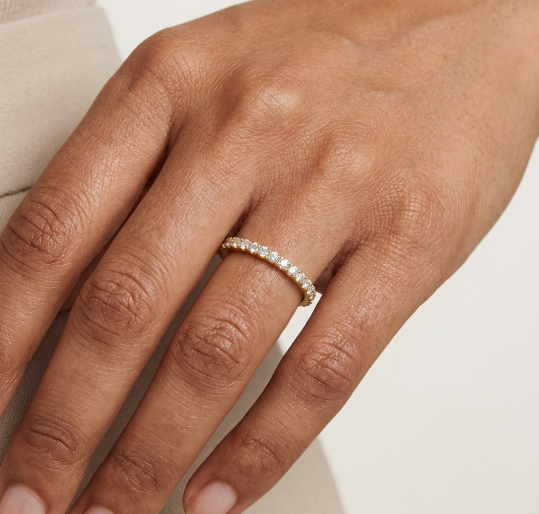 Gold 0 20Ct Round Eternity Lab Grown Diamond Vielou Ring