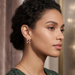 Gold Violeta Baguette Hoop Lab Grown Diamond Earrings