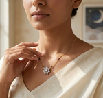 Gold 1Ct Cluster Round Lab Grown Diamond Viora Mangalsutra