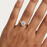 Gold 1Ct Solitaire Round Lab Grown Diamond Vitel Ring