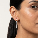 Gold 1Ct Drop Round Lab Grown Diamond Vyelle Earring
