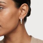 Gold Emerald Bezel Drop Lab Grown Diamond Vylar Earring