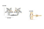 Gold Floral Petal Design Marquise Lab Grown Diamond Elzor Earring