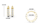 Gold 1Ct Channel Round Lab Grown Diamond Qirex Earring