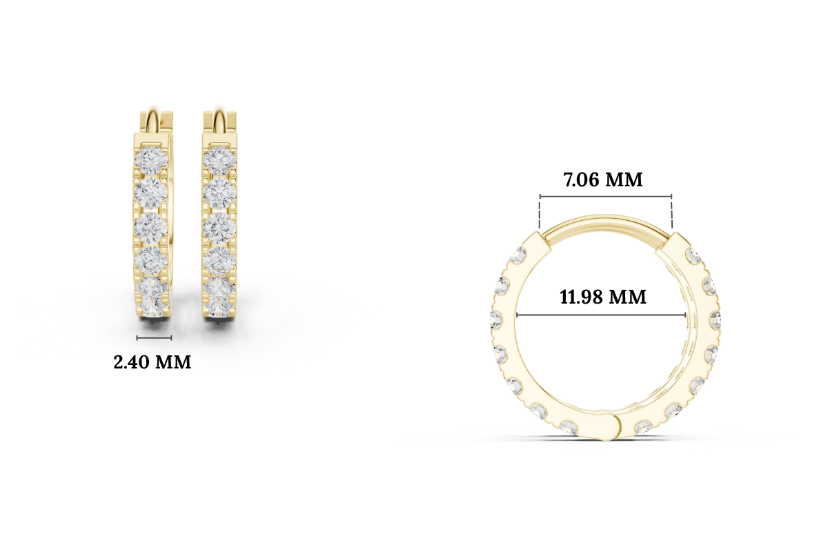 Gold Channel Eternity Row Round Lab Grown Diamond Sovra Earring
