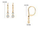Gold 1Ct Bezel Drop Round Lab Grown Diamond Aira Earring