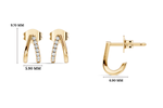 Gold Round Pave Huggie Lab Grown Diamond Zyrix Earring