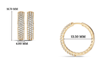 Gold Round Pave Hoop Lab Grown Diamond Belor Earring