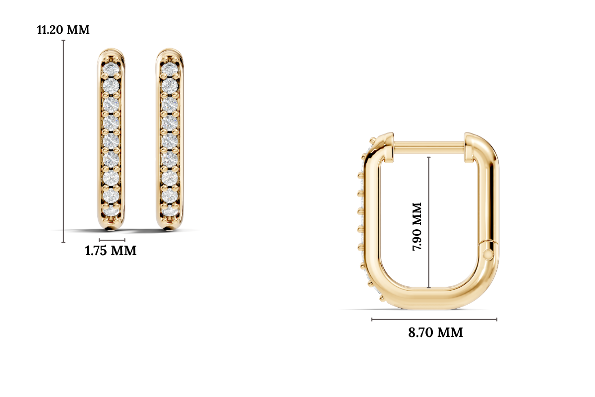 Gold Round Pave Hoop Lab Grown Diamond Cyren Earring
