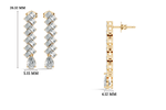 Gold 2Ct Zigzag Emerald Cluster Drop Lab Grown Diamond Quyra Earring
