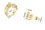 Gold Open Band Round Lab Grown Diamond Ophira Ring