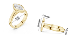 Gold 2Ct Bezel Solitaire Marquise Lab Grown Diamond Vyone Ring
