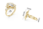 Gold 2Ct Floral Cluster Marquise Lab Grown Diamond Azira Ring