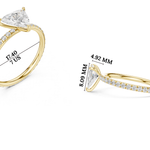 Gold 1 5Ct Pave Solitaire Three Prong Trillion Lab Grown Diamond Ixel Ring