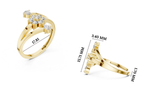 Gold Floral Cluster Drop Round Lab Grown Diamond Ziven Ring