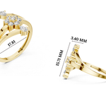 Gold Floral Cluster Drop Round Lab Grown Diamond Ziven Ring
