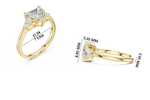 Gold 2 5Ct Three Stone Prong Solitaire Heart Lab Grown Diamond Korin Ring