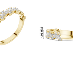Gold Marquise Channel Half Band Lab Grown Diamond Zalyn Ring