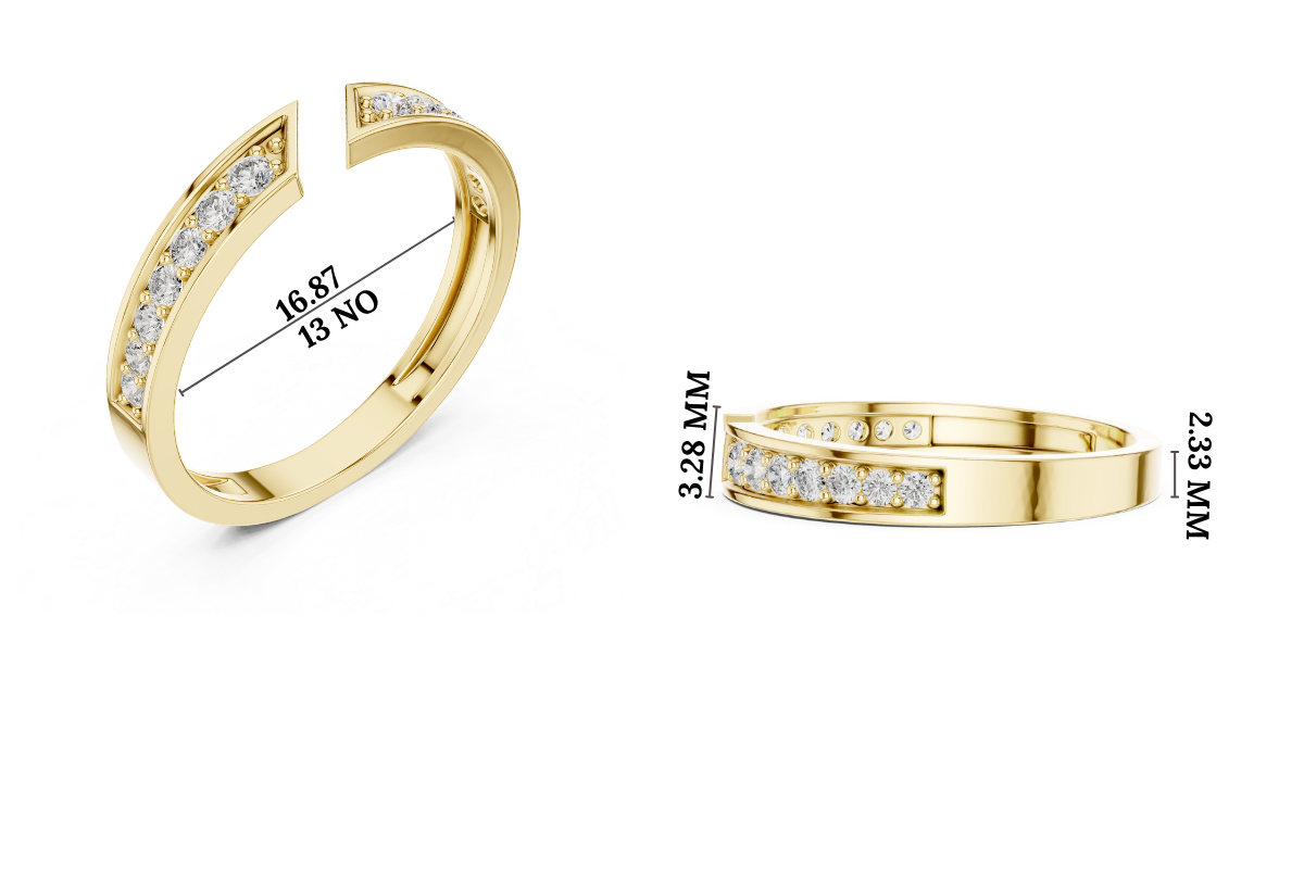 Gold Open Band Round Lab Grown Diamond Orvyn Ring