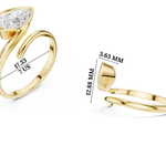 Gold 1Ct Solitaire Bezel Pear Lab Grown Diamond Oryxe Ring