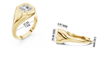 Gold 2Ct Bezel Bold Asscher Lab Grown Diamond Zerelle Ring