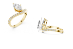 Gold 1Ct Pave Chevron Marquise Lab Grown Diamond Qirel Ring