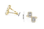 Gold 2Ct Halo Double Stone Setting Emerald Lab Grown Diamond Mae Ring