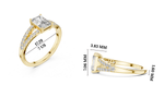 Gold 1Ct Pave Split Shank Setting Solitaire Design Radiant Round Lab Grown Diamond Jace Ring
