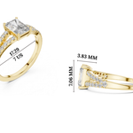 Gold 1Ct Pave Split Shank Setting Solitaire Design Radiant Round Lab Grown Diamond Jace Ring