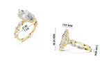 Gold 4Ct 6Prongs Solitaire Marquise Side Stone Lab Grown Diamond Tad Ring