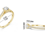 Gold 1Ct 4Prong Solitaire Round Pave Shank Lab Grown Diamond Philon Ring